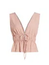 Wayf Women's Nadine Tie-front Top In Amber Seer Sucker