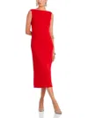 Wayf Sleeveless Satin Midi Dress In Red