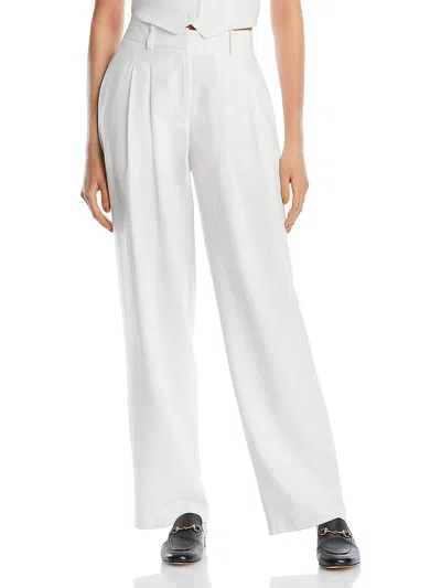 Wayf Womens High Rise Pleated Wide Leg Pants In White