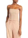 WAYF WOMENS SMOCKED TUBE STRAPLESS TOP
