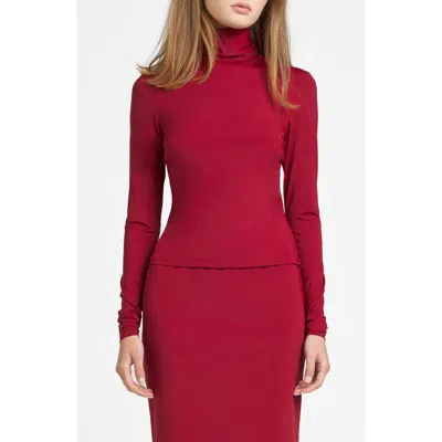 Wayf X Chérie Madeleine Francoise Turtleneck Top In Bordeaux