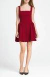 Wayf X Chérie Madeleine Mademoiselle Fit & Flare Minidress In Bordeaux