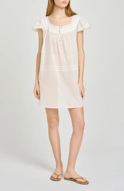 Wayf X Hannah Lovey Porter Bianca Eyelet Detail Cotton Minidress In Neutral