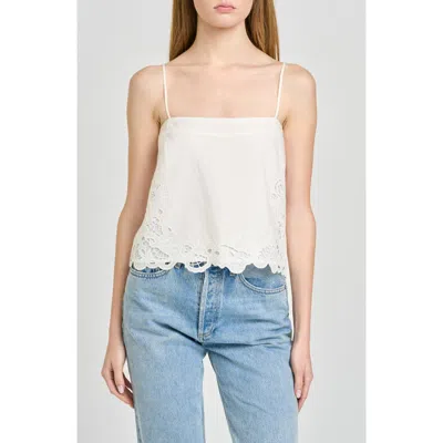 Wayf X Hannah Lovey Porter Lola Embroidered Detail Cotton Camisole In White