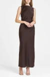 Wayf X Jourdan Sloane Bella Satin Dress In Espresso
