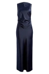 Wayf X Jourdan Sloane Bella Satin Dress In Navy