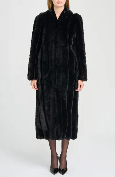 Wayf X Rose Lola Bond Faux Fur Coat In Black