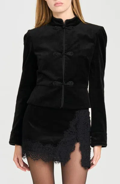 Wayf X Rose Lola Rose Velveteen Jacket In Black
