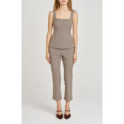 Wayf X Sara Walker Carolyn Check Pants In Gray