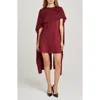 Wayf X Sara Walker Elle Capelet Satin Minidress In Red