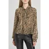 Wayf X Sara Walker Leopard Georgette Top In Animal Print