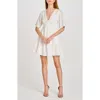 Wayf Zelma Short Sleeve Babydoll Minidress In Ivory