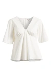 Wayf Zelma V-neck Babydoll Top In Ivory