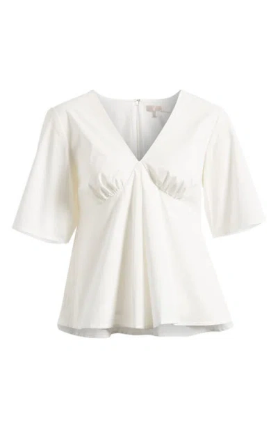 Wayf Zelma V-neck Babydoll Top In Ivory