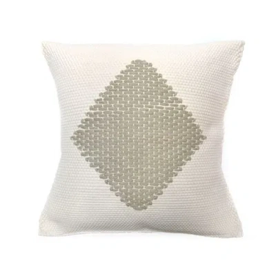 Wayil By Algodones Mayas Ethical & Artisanal Pillow Cover In Light Olive