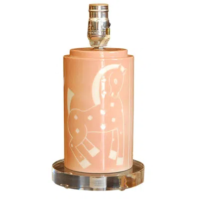 Pre-owned Waylande Gregory Deco Signed  Ceramic/porcelain Table Lamp In Sand