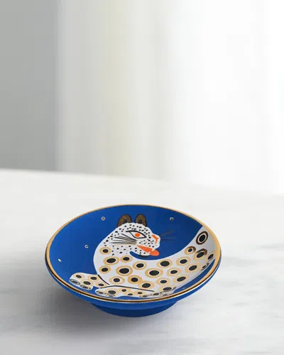 Waylande Gregory Small Leopard Bullet Bowl In Navy
