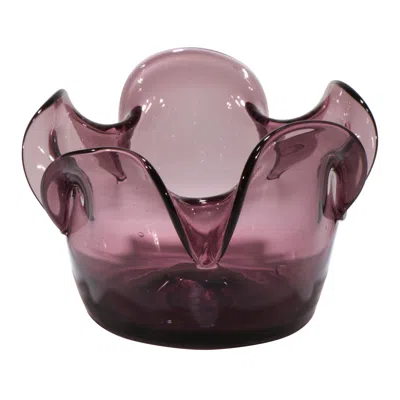 Pre-owned Wayne Husted Rare Blenko Bowl Purple Lilac Glass, Signed, Mid Century Modern 1960