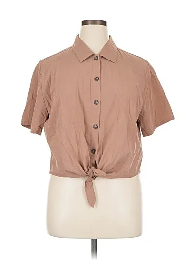 Pre-owned Wayre Short Sleeve Blouse In Brown