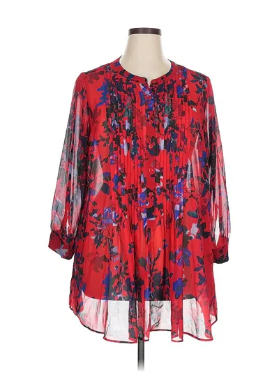 Pre-owned Wayward Fancies 3/4 Sleeve Blouse In Red