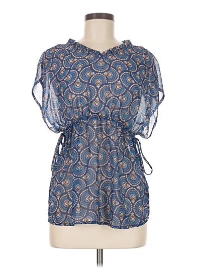 Pre-owned Wayward Fancies Short Sleeve Blouse In Blue