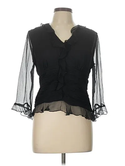 Pre-owned Wdny 3/4 Sleeve Blouse In Black