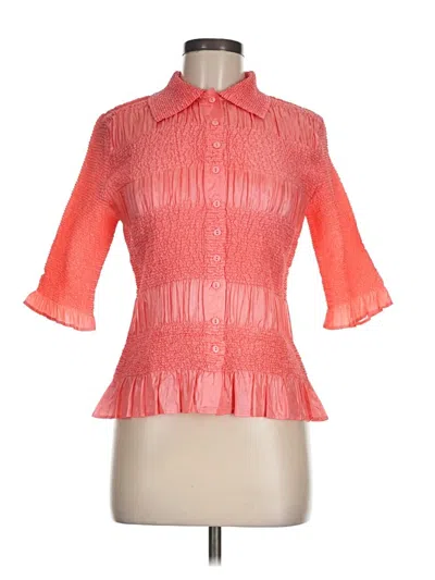 Pre-owned Wdny 3/4 Sleeve Blouse In Orange