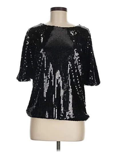 Pre-owned Wdny 3/4 Sleeve Top Black Keyhole Neckline Tops