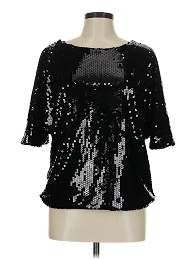 Pre-owned Wdny 3/4 Sleeve Top Black Square Neckline Tops