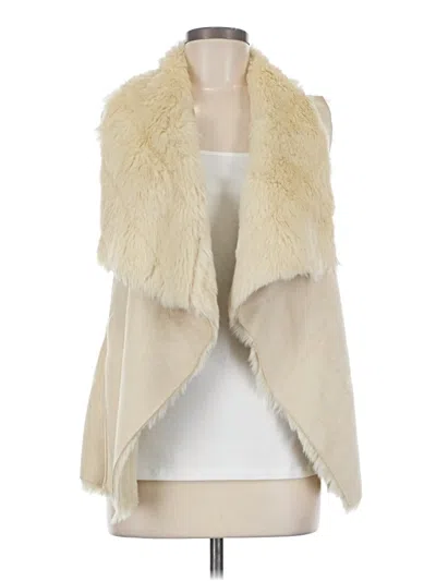 Pre-owned Wdny Faux Fur Vest In Ivory