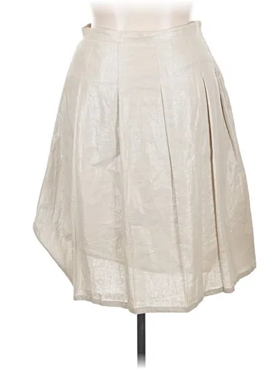 Pre-owned Wdny Faux Leather Skirt In White