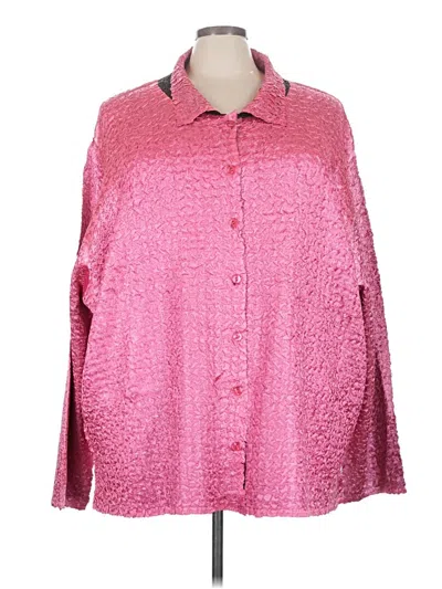 Pre-owned Wdny Long Sleeve Blouse In Pink