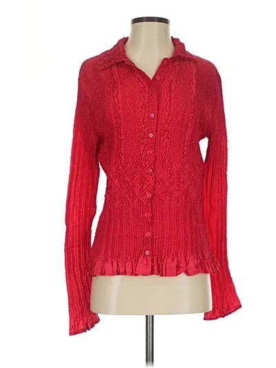 Pre-owned Wdny Long Sleeve Blouse In Red