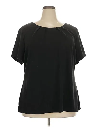 Pre-owned Wdny Short Sleeve Blouse In Black