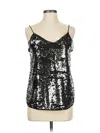 Wdny Sleeveless Top Silver Strapless Neckline Tops In Silver