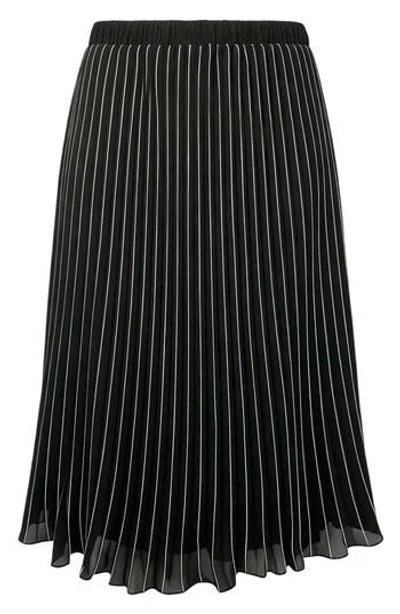 Wdny Tipped Pleated Pull-on Skirt In Black