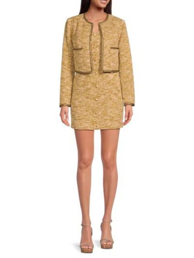 Wdny Women's 2-piece Textured Mini Dress & Jacket Set In Gold