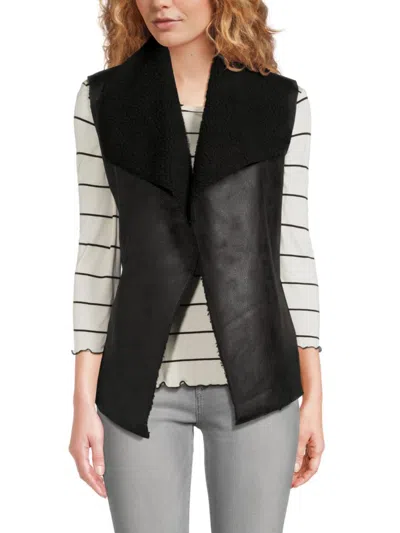 Wdny Women's Faux Shearling Vest In Black