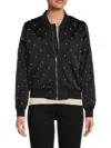 Wdny Women's Pearl Quilted Bomber Jacket In Black