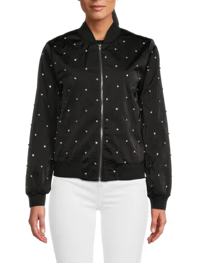 Wdny Women's Quilted Bomber Jacket In Black