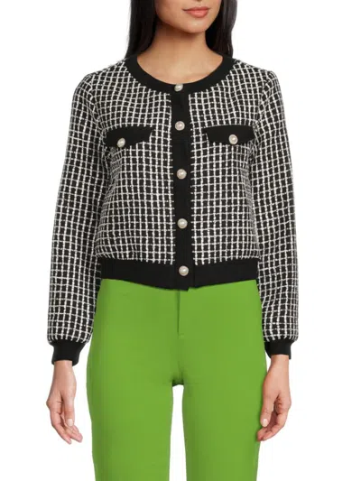 Wdny Women's Tweed Jacket In Black White