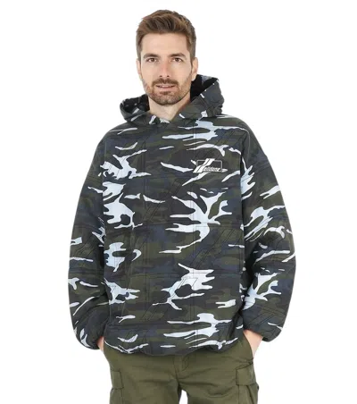 We 11-done Green Camo Print Hoodie