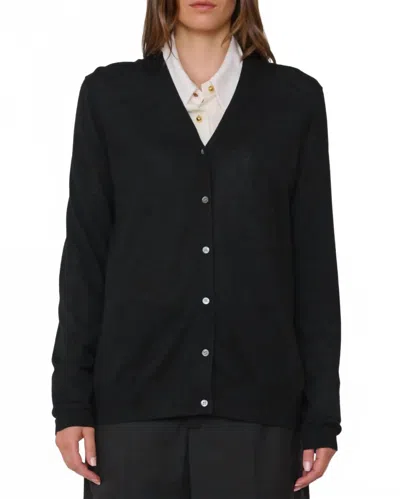We-ar4 Daisy Long Sleeve Cardigan In Black