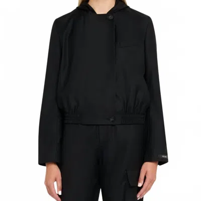 WE-AR4 FORD HOODED NECK BLAZER IN BLACK