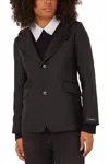 We-ar4 Hooded Blazer In Deep Black In Brown