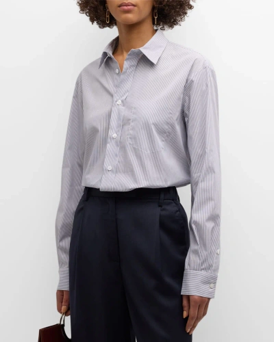 We-ar4 Inside Out Shirt In Grey Pinstripe