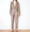 We-ar4 Lexington Trouser In Taupe Pinstripe In Pink