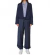 We-ar4 The Bootleg Cargo Pant In Denim Check In Blue
