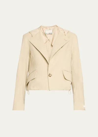 We-ar4 The Cropped Hooded Blazer In Neutral