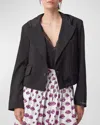 We-ar4 The Cropped Hooded Blazer In Black Night
